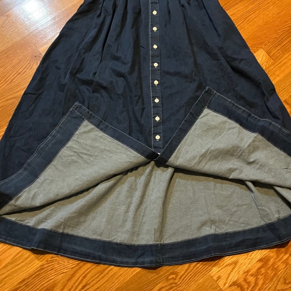 Anthropologie x Exquise The Tobie Button-Front Pleated Shirt Dress Denim L NWT - Picture 12 of 15